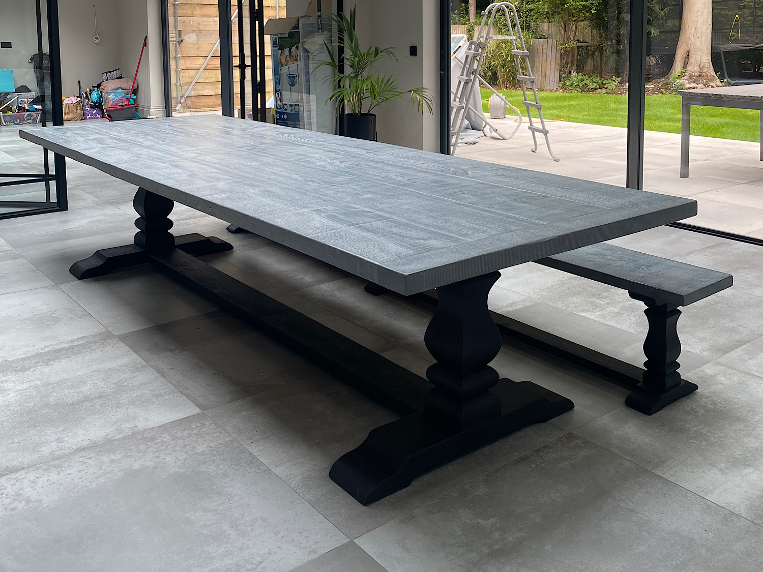 Grey Wash Pedestal Table